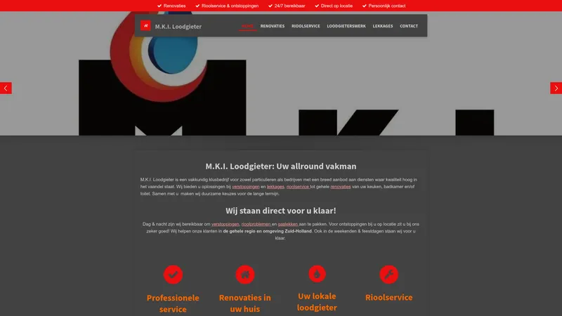 Website van M.K.I Loodgieter