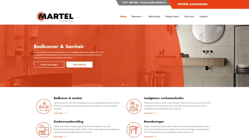 Website van Martel installatie