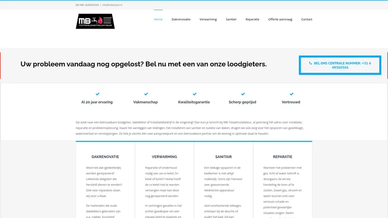 Website van MB Totaal