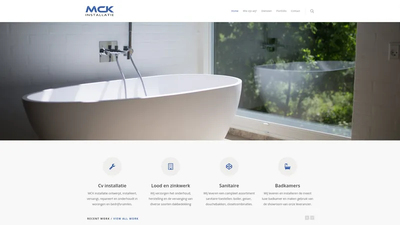 Website van MCK INSTALLATIE