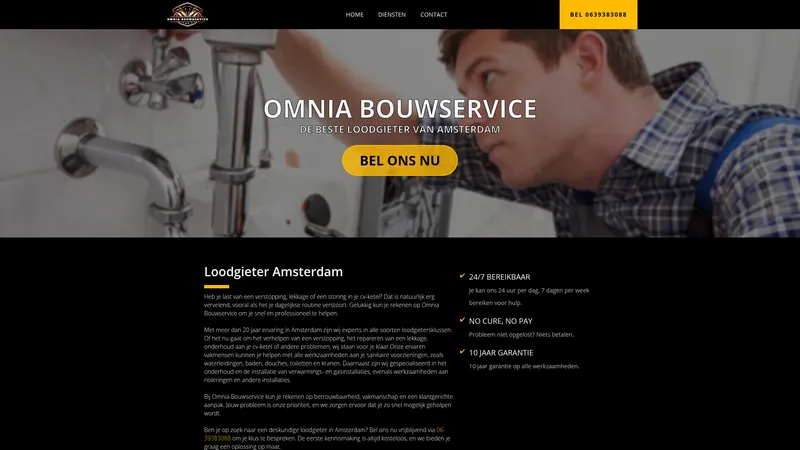 Website van Omnia Bouwservice