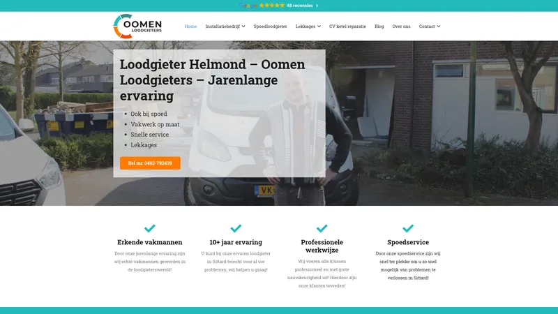 Website van Oomen Loodgieters