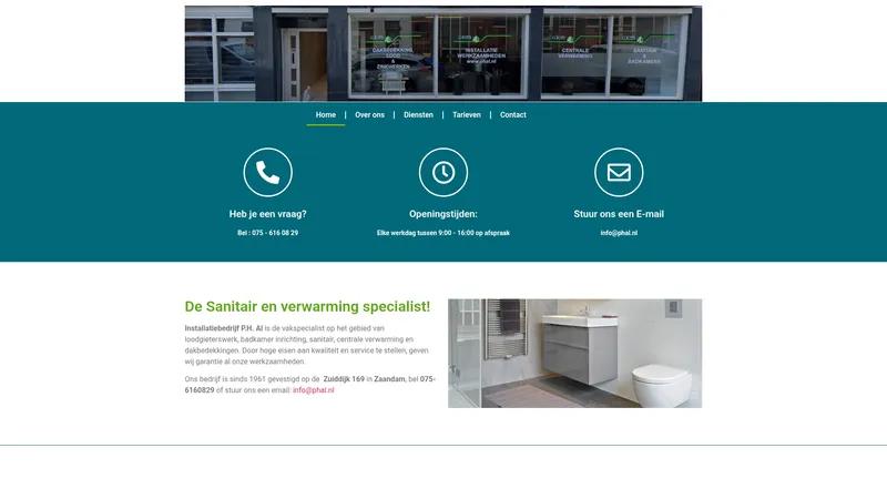 Website van P.H. Al B.V