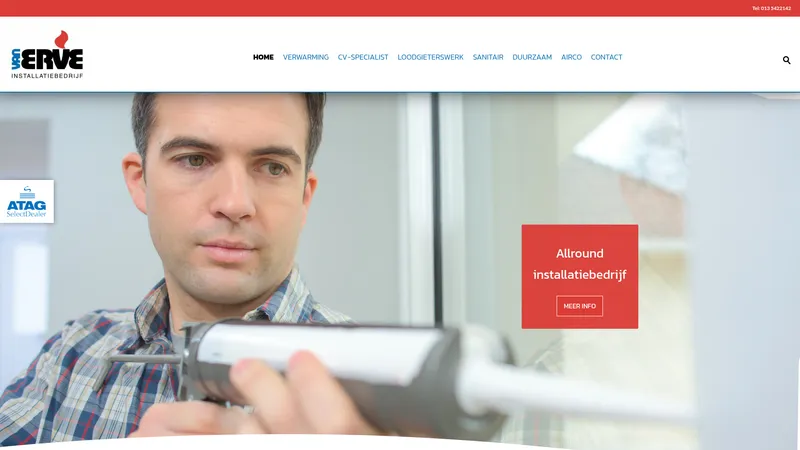 Website van P. van Erve Installatiebedrijf