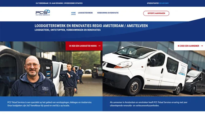 Website van PCS Totaal Services