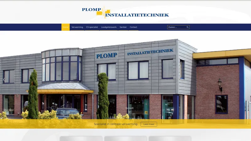 Website van Plomp Installatietechniek