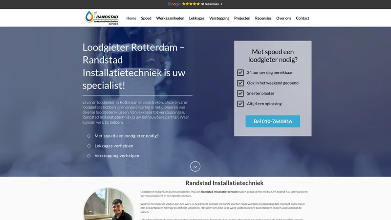 Website van Randstad Installatietechniek