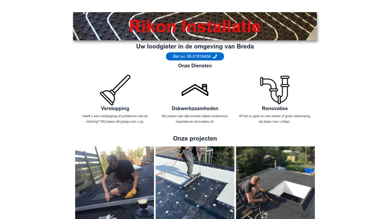 Website van Rikon Installatie
