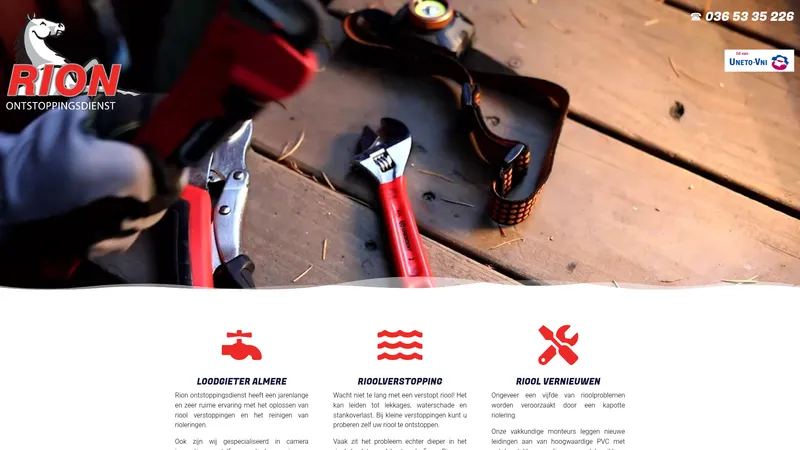 Website van Rion Ontstoppingsdienst