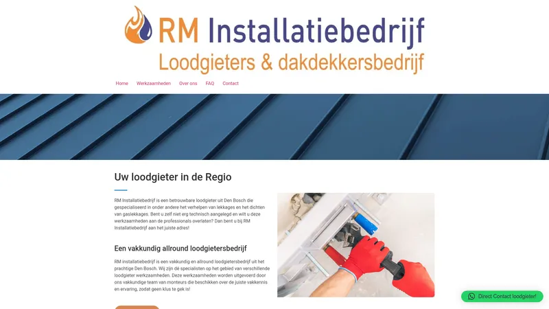 Website van RM Installatiebedrijf