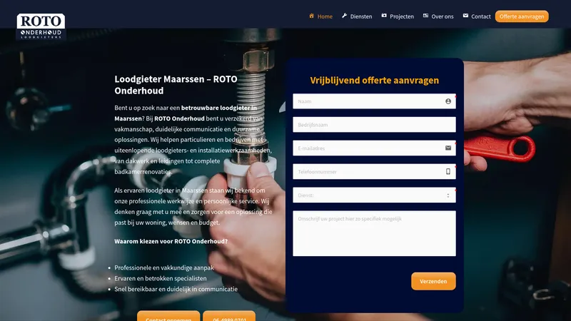 Website van ROTO Onderhoud