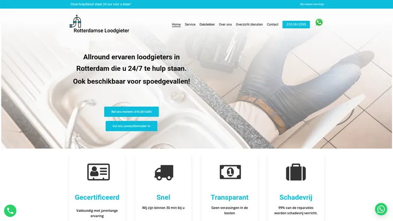 Website van Rotterdamse Loodgieter