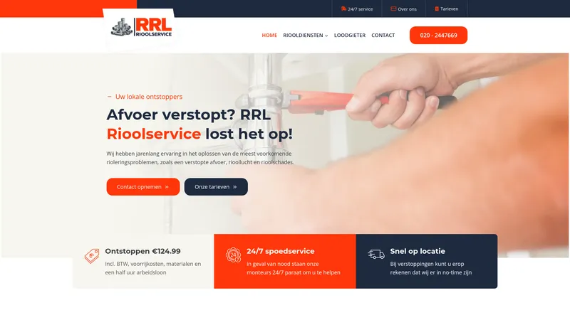Website van RRL Rioolservice