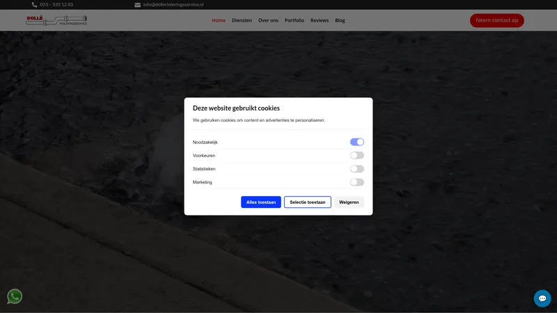 Website van Sander Dollé Rioleringsservice B.V.