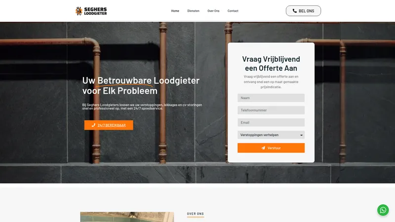 Website van Seghers Loodgieters