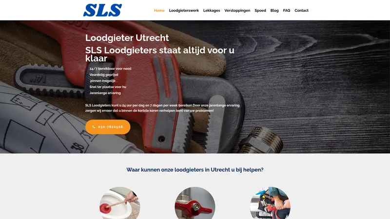 Website van SLS Loodgieters