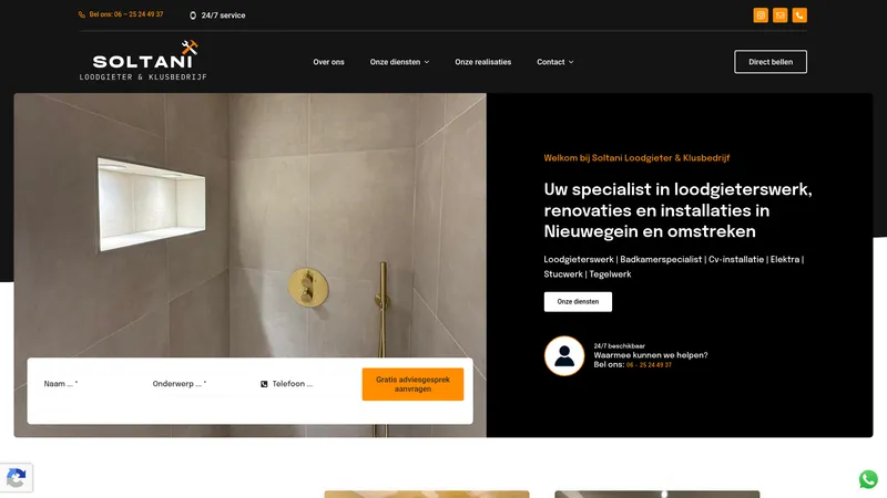 Website van Soltani Loodgieter & Klusbedrijf