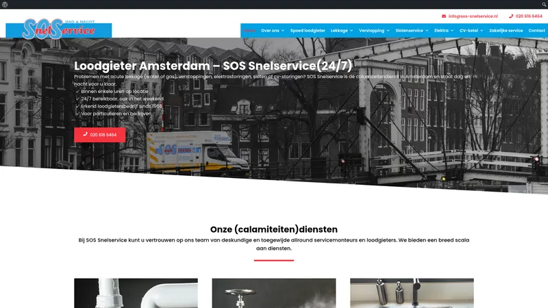 Website van SOS Snelservice