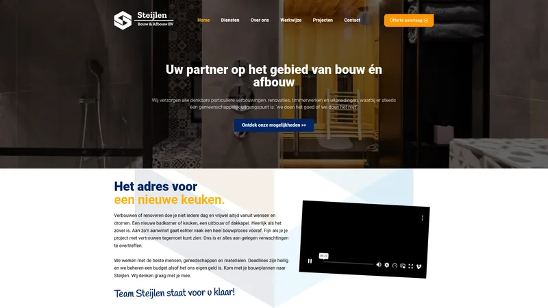 Website van Steijlen Bouw & Afbouw