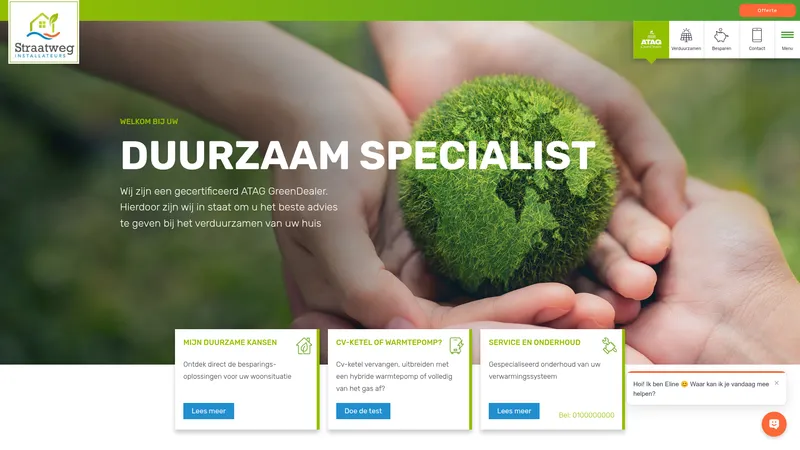 Website van Straatweg Installateur