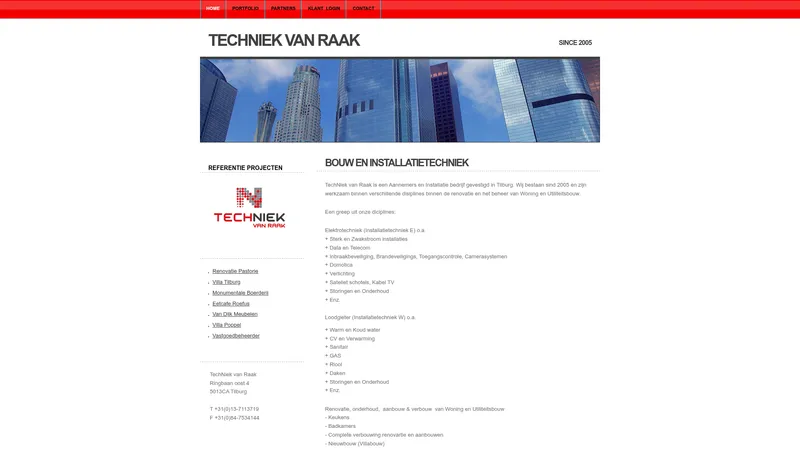 Website van TechNiek van Raak