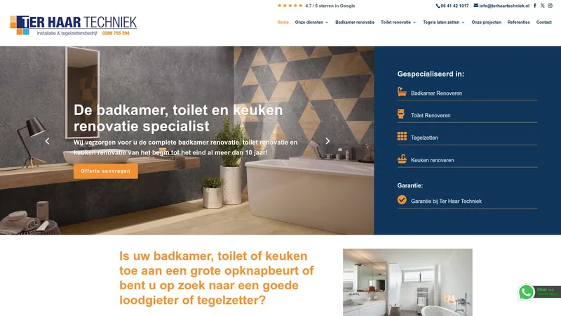 Website van Ter Haar Techniek