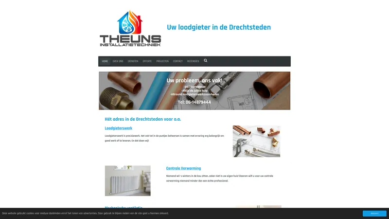 Website van Theuns Installatietechniek