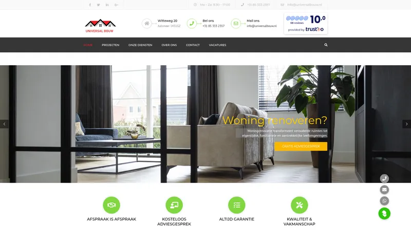 Website van universalbouw