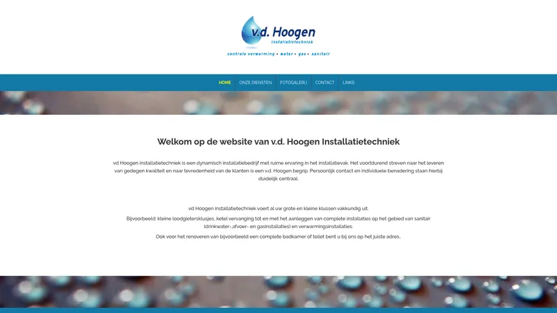 Website van v.d. Hoogen Installatietechniek