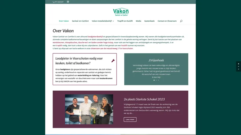Website van Vakon