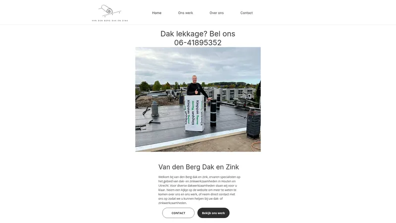 Website van Van den Berg Dak en Zink