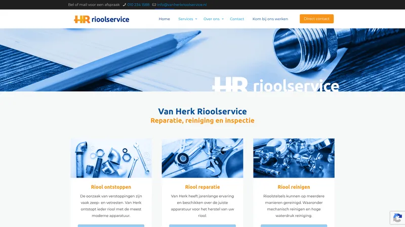 Website van Van Herk Rioolservice