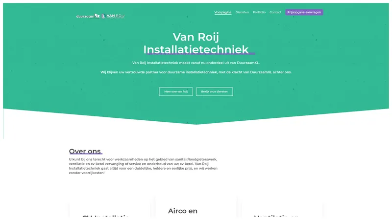 Website van Van Roij Installatietechniek