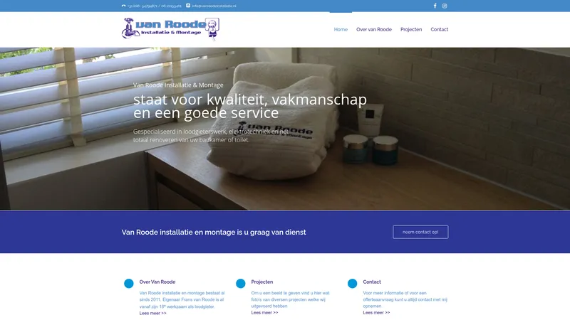 Website van Van Roode Installatie & Montage