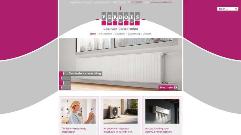 Website van Verdoes Centrale Verwarming