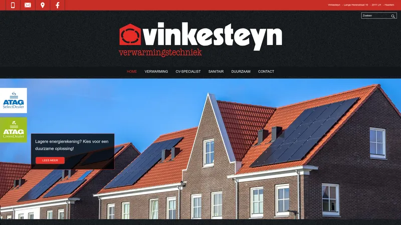 Website van Vinkesteyn Verwarmingstechniek
