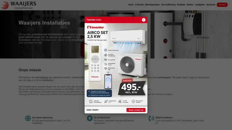 Website van Waaijers Installaties