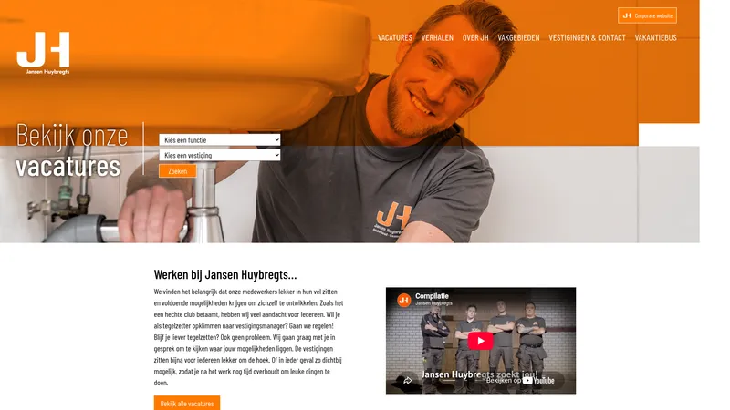 Website van Werken bij Jansen Huybregts
