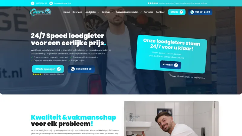 Website van Westhage Installatietechniek