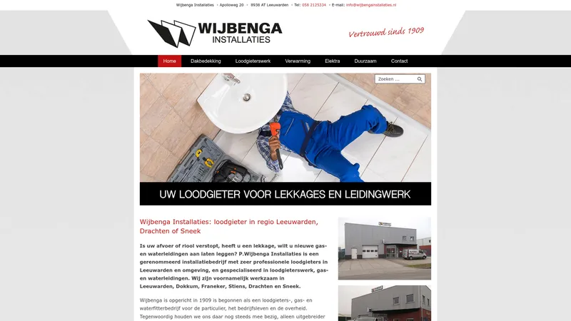 Website van Wijbenga Installaties
