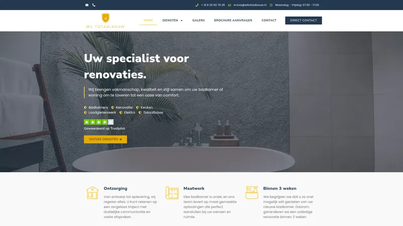 Website van WL Totaalbouw
