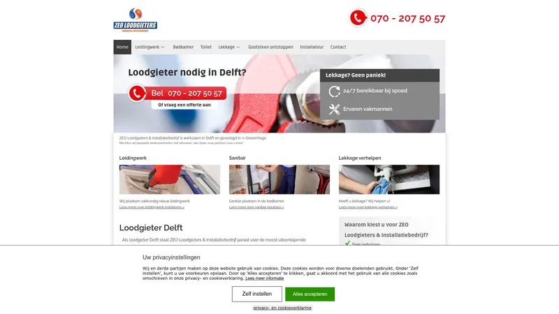 Website van ZEO Loodgieters & Installatiebedrijf